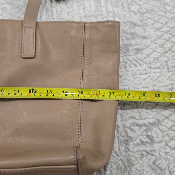 Ugg Cow Leather Shopper Tote Bag Shoulder Purse Neutral Tan Fringe Tassel Boho - Picture 7 of 8